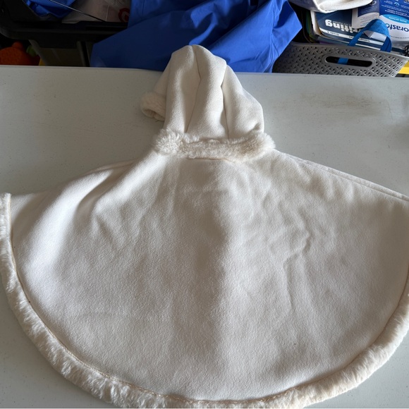 **!HUGE SALE!** First Impressions winter white faux shearling cape - Picture 5 of 5